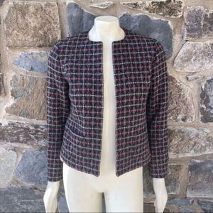 Pendleton Wool Plaid Cropped Blazer Jacket size 6